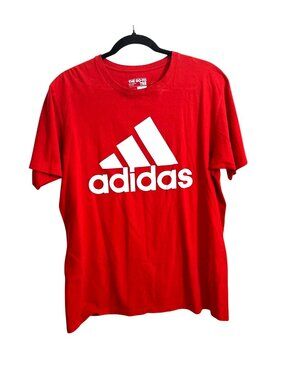 Adidas Mens Red Short Sleeve Logo T-Shirt L
